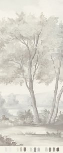 Grisaille scenic mural wallpaper panel